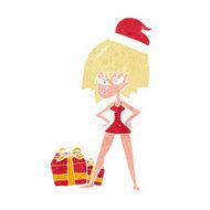 cartoon woman angry at christmas present