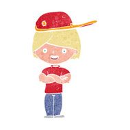 cartoon boy wearing cap