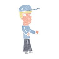 cartoon worried man wearing hat