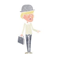 cartoon man in bolwer hat N2