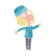 cartoon woman wearing winter hat N6