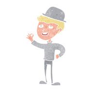 cartoon man in bolwer hat N3
