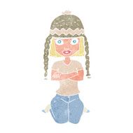 cartoon woman wearing hat N2