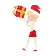 cartoon woman with present N5