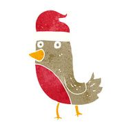 cartoon christmas robin