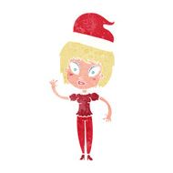 cartoon woman ready for christmas N11