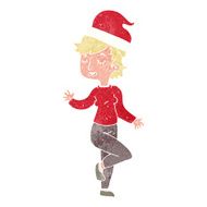 cartoon woman getting ready for christmas N2