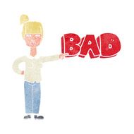 cartoon woman pointing out the bad