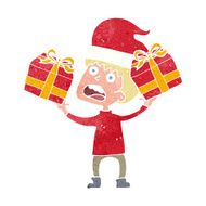 cartoon man ready for christmas