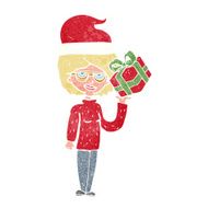 cartoon woman getting ready for christmas N3