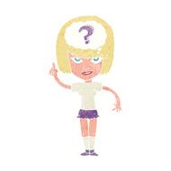 cartoon woman thinking