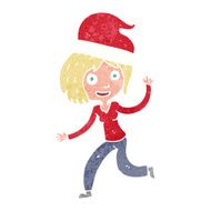 cartoon woman ready for christmas N12