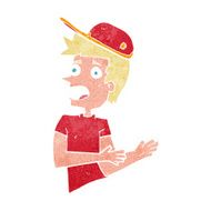 cartoon shocked man