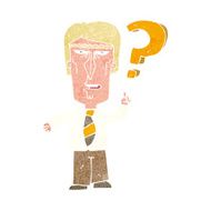 cartoon annoyed man asking question