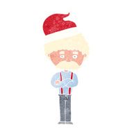 cartoon old man in christmas hat
