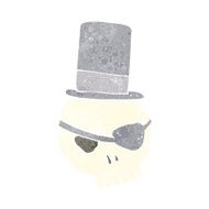 skull in top hat cartoon