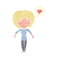 cartoon happy woman in love N2