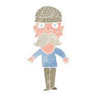 cartoon man wearing winter hat N13