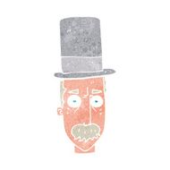 cartoon man wearing top hat N12