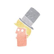 cartoon man wearing top hat N13