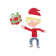 cartoon boy with present N3