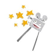 cartoon old movie camera