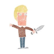 Cartoon Man With Knife N2
