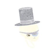 cartoon skull in top hat