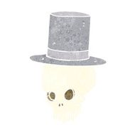 cartoon skull in top hat N2
