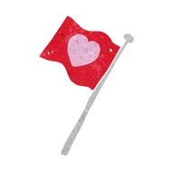 cartoon love heart flag