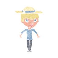 cartoon woman in summer hat N2