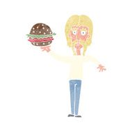 cartoon man with burger N2