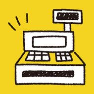 Cash register doodle drawing N4