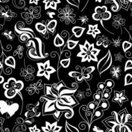 Seamless Contour Floral Pattern (Vector) N3