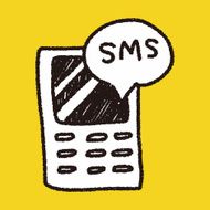 cell phone message doodle drawing N17