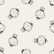 Chinese New Year decorative lantern doodle seamless pattern background N3
