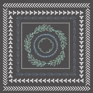Hand Drawn Doodle Seamless Borders frames and wreaths
