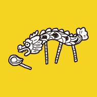 Chinese New Year The dragon and lion dancing head doodle N22