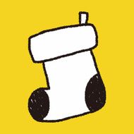 Christmas socks doodle drawing N10