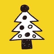 Christmas tree doodle drawing N12