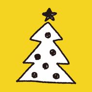 Christmas tree doodle drawing N13