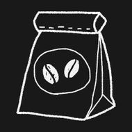 coffee bean doodle drawing N10