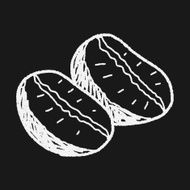 coffee bean doodle drawing N12