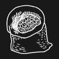 coffee bean doodle drawing N14