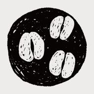 coffee bean doodle drawing N16