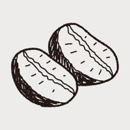 coffee bean doodle drawing N21