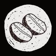 coffee bean doodle drawing N27