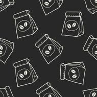 coffee bean doodle drawing seamless pattern background