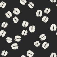 coffee bean doodle drawing seamless pattern background N2