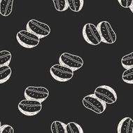 coffee bean doodle drawing seamless pattern background N3